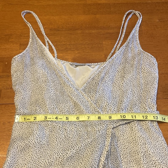 All Saints Women Size 4 Dayla Speckled Black White True Wrap Midi Dress Ruffles - Picture 15 of 16